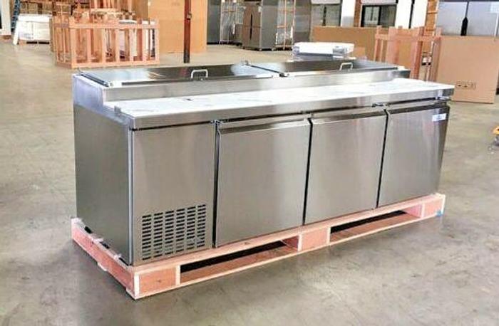 NEW 92" Commercial Pizza Prep Table Refrigerator