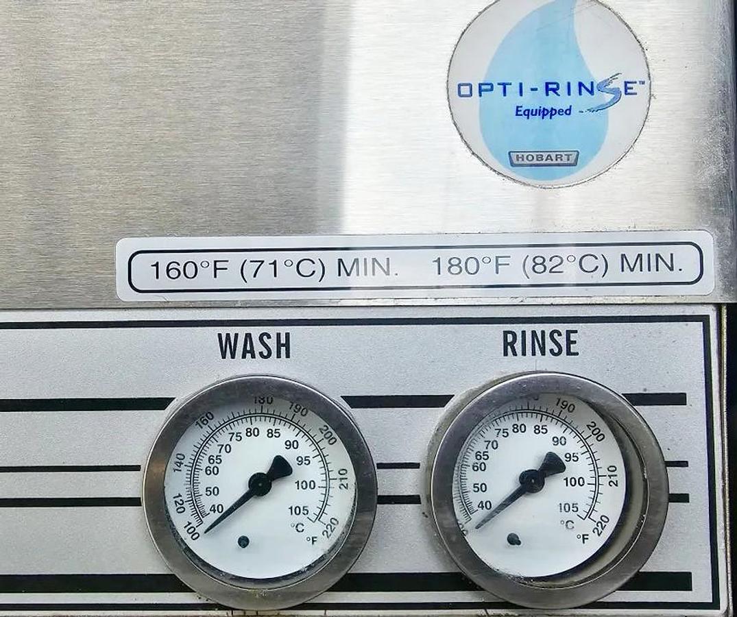 Used Hobart Double Dish Conveyor Dishwasher - has gas water heater