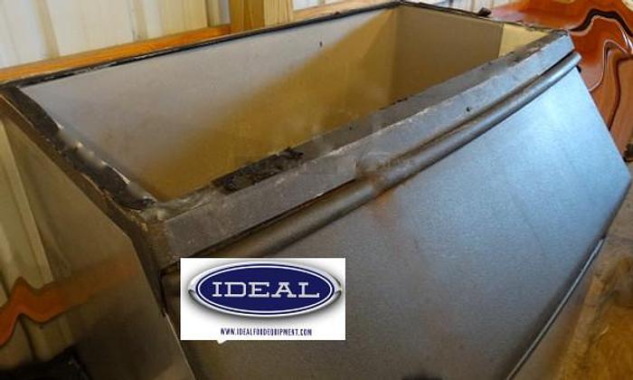 Used Stainless Steel Commercial Ice Bin w/ Poly Flap Lid. 48 x 34 x 51