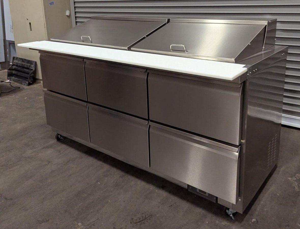 Used Brand new -  72" refrigerated Salad/Sandwich Prep Table W/6 Drawers