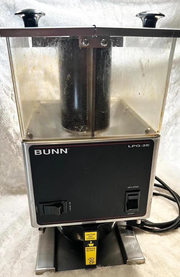 Used BUNN LPG-2E LOW PROFILE GRINDER W/ 2 HOPPERS - 2 available