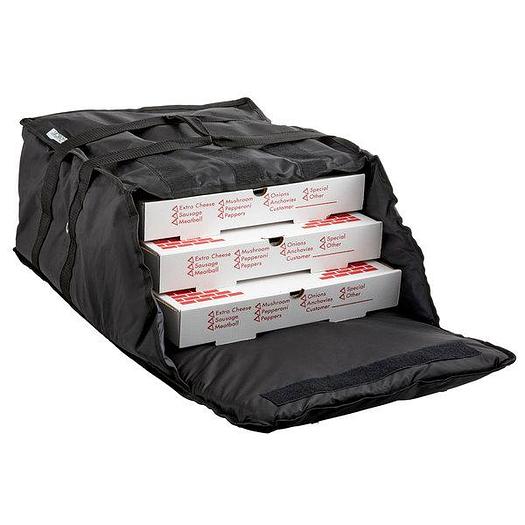 Insulated Pizza Delivery Bag, Soft-Sided Heavy-Duty Nylon, 16" x 16" x 8" - Holds Up To (3) 12" or 14" Pizza Boxes