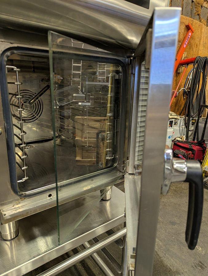 Used Auto Shaam CTX4-10EVH 10 Pan Half Size Electric Combi Oven w/Ventless Hood -