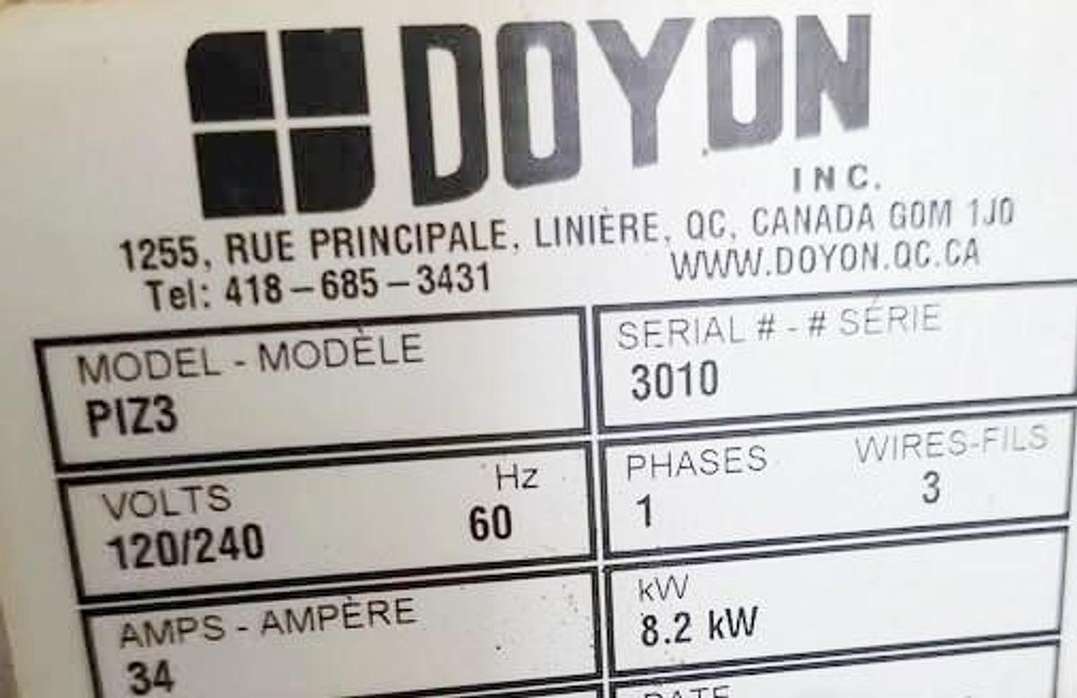 Used DOYON PIZ3 ELECTRIC JET AIR TRIPLE DECK PIZZA OVEN