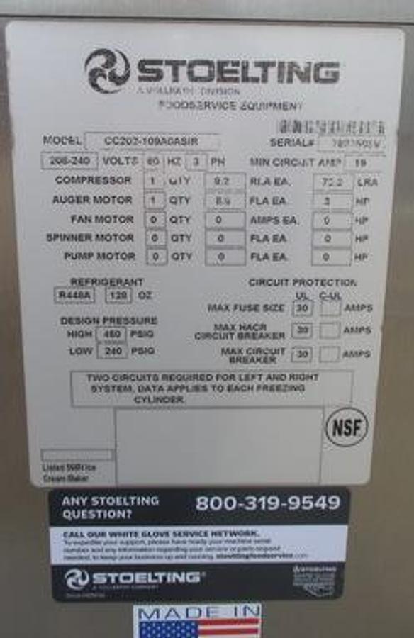 Used Stoeltomg Food Service Equipment CC202-109A0A51R