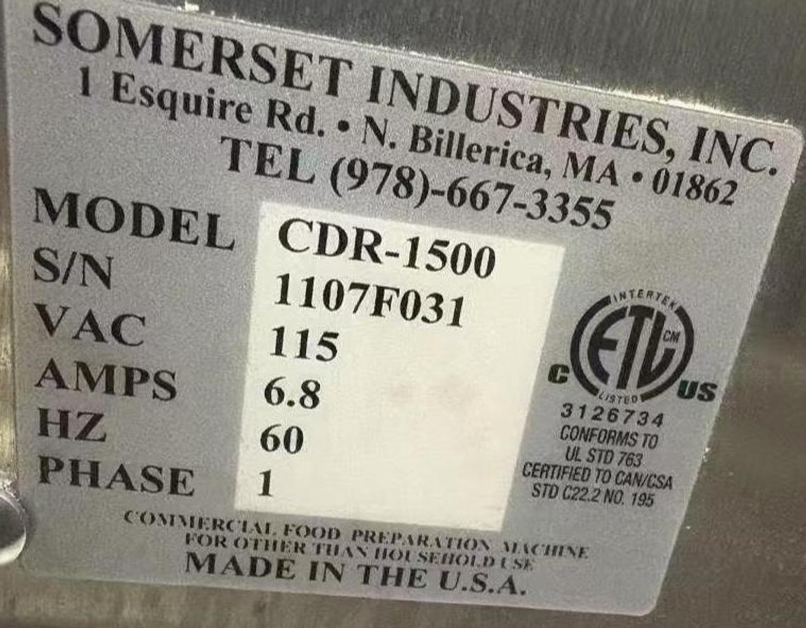 Used Somerset Dough Sheeter CDR1500