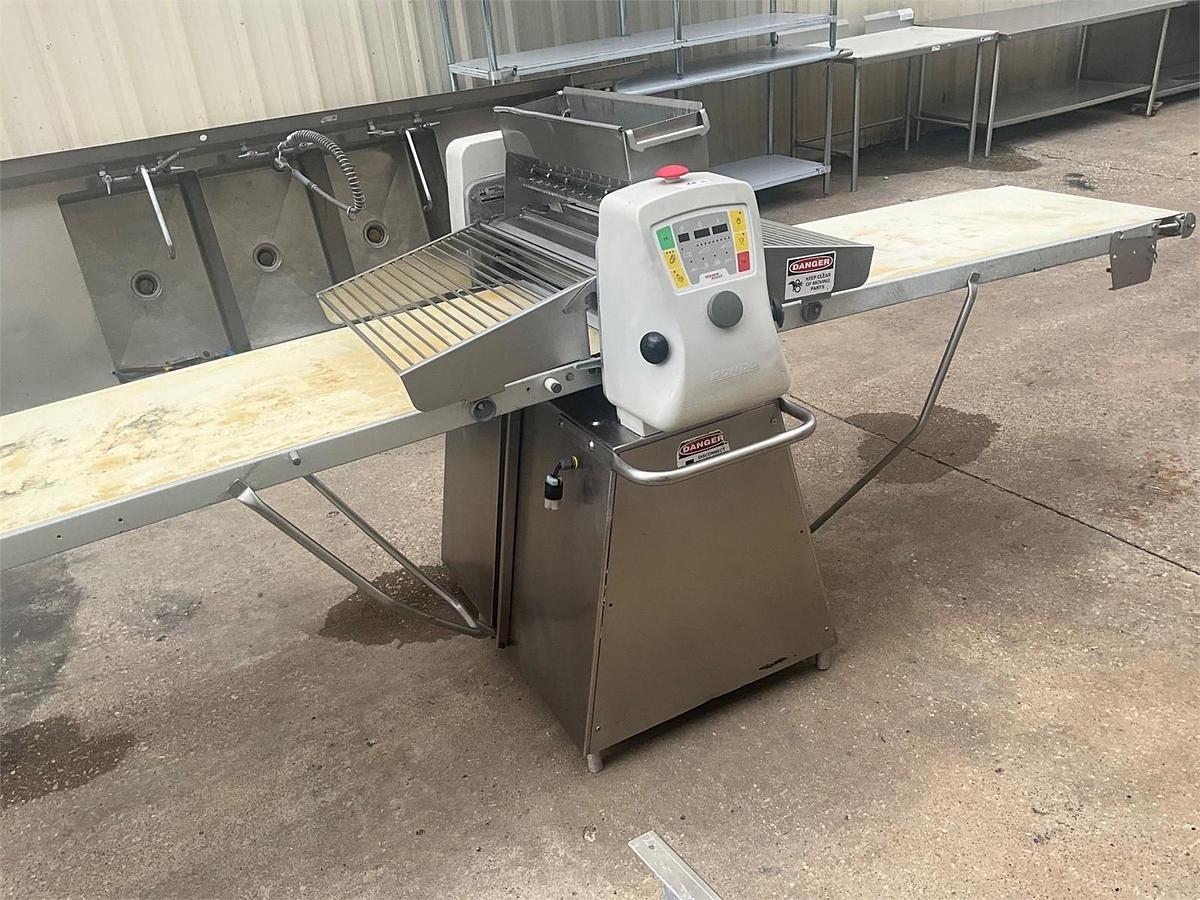 Used Rondo butterfly sheeter with flour duster