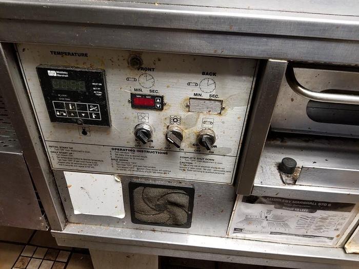 Used Middleby Marshal PS570 Gas double stacked conveyor pizza ovens