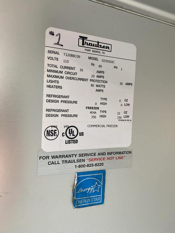 Used Traulsen 76” G-Series G30010 Solid 3-Door Freezer