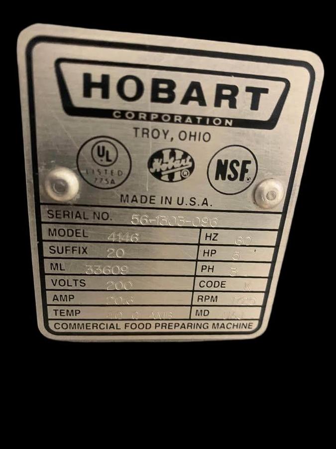 Used Hobart Mod. 4146 Meat Grinder, 5HP - WARRANTY