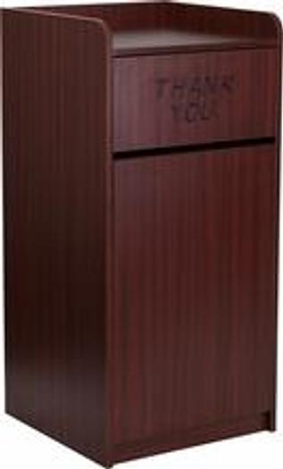 TRASH RECEPTACLES - MAHOGANY OR OAK COLORS - TRAY TOP