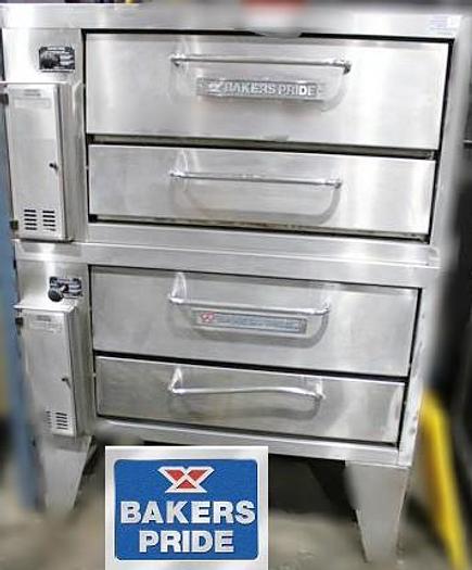 Refurbished Bakers Pride Gas Double Stacked Stone Deck Pizza Ovens