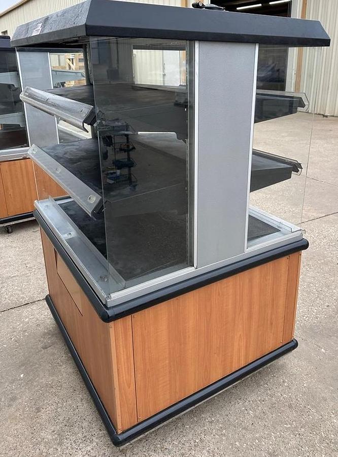 Used Custom Deli heated display merchandiser on casters - 2 available