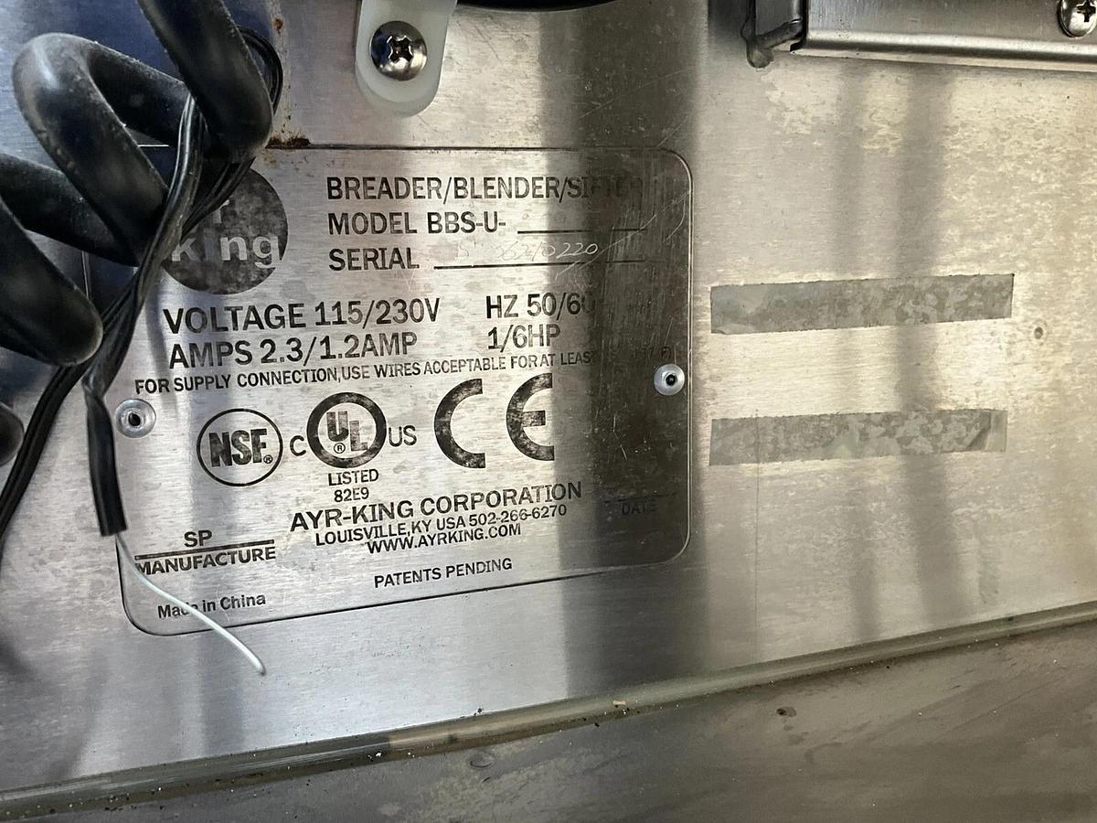 Used Ayrking breading station BBSU ice down with tumbler 5004706 Drum Roll Breader