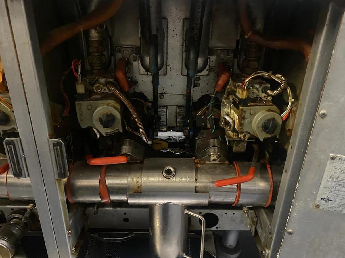 Used Pitco M62 Four Compartment Natural Gas Fryer with Filtration