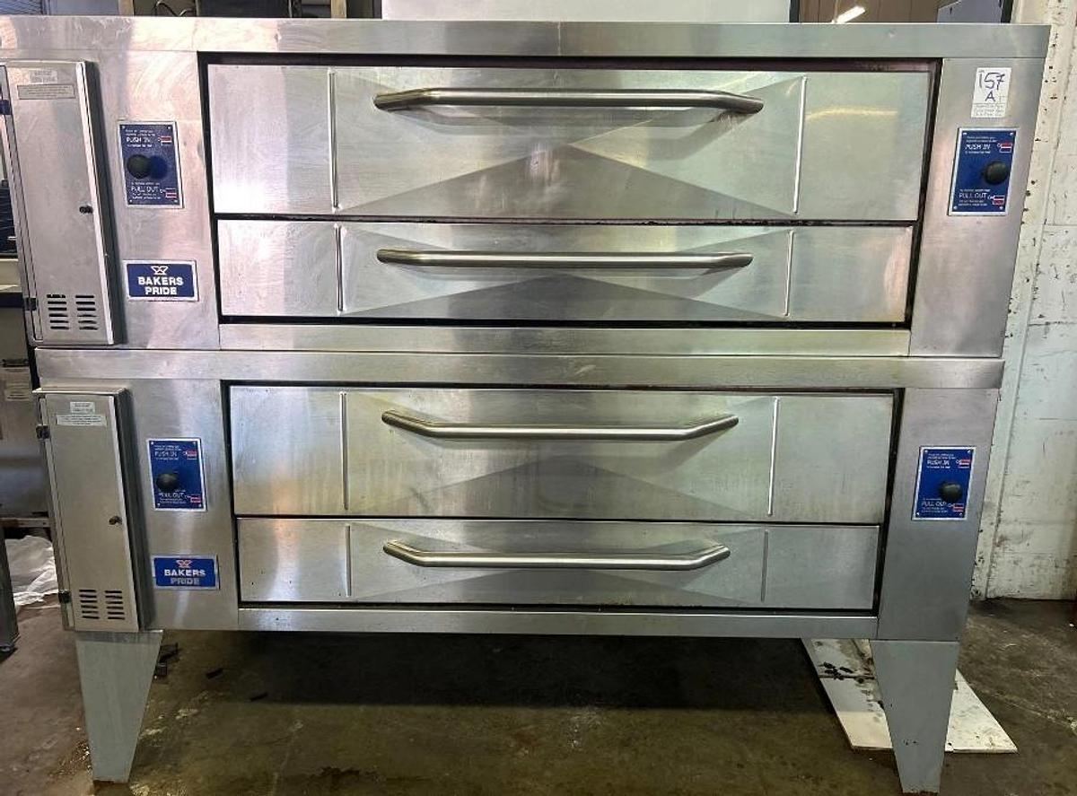 Used Bakers Pride Mdl. Y602 Double Stack Gas Deck Pizza Oven