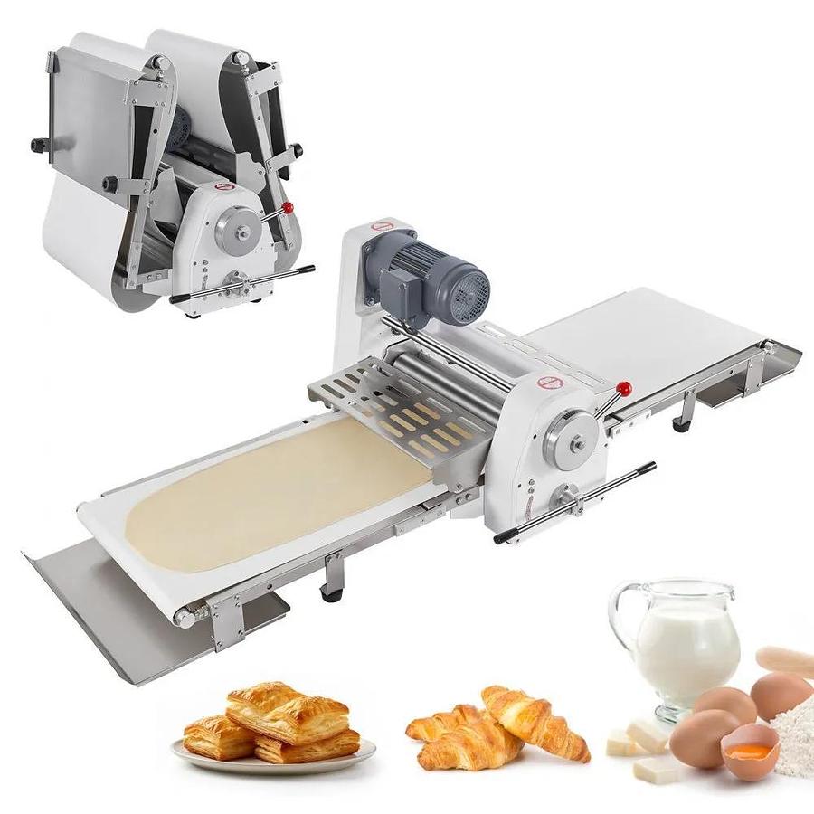 Commercial Dough Sheeter Machine, 19.7-Inch Reversible Puff Pastry Sheeter and Fondant Roller, Electric Dough Roller 0-1.4" Adjustable Thickness, Folding Dough Sheeter for Bakeries, Pastrie