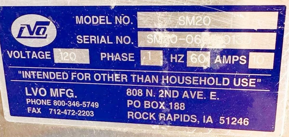 Refurbished Lvo Dough Sheeter/Moulder SM20