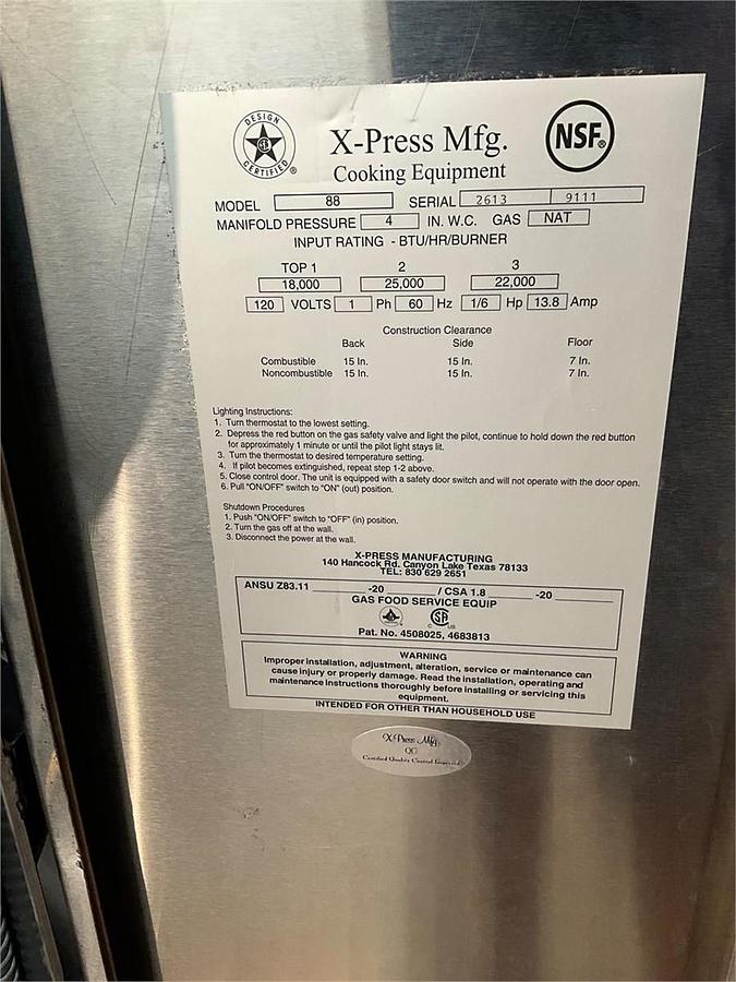 Used 2026 X-PRESS gas flour tortilla oven press combo - almost brand new