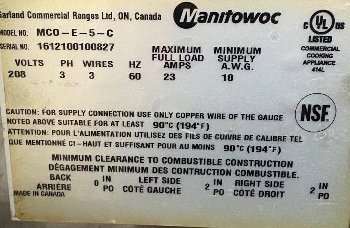Refurbished GARLAND MCO-E-5-C HALF SIZE ELECTRIC CONVECTION OVEN