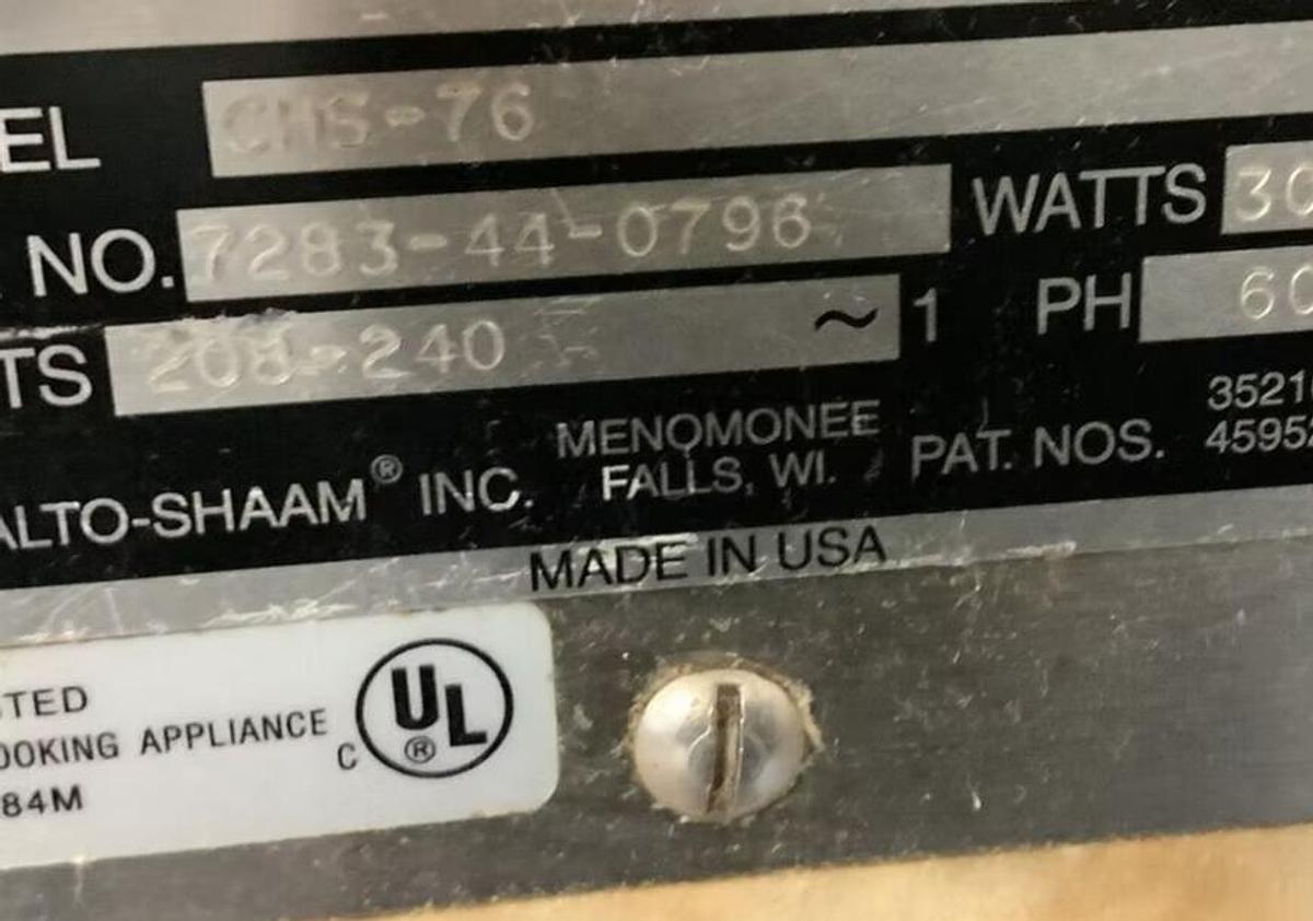 Used Alto Shaam CH-76 Cook and Hold Oven with Smoker