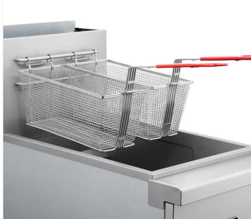 Used orno 15.5 in. 40 lb Stainless Steel Natural Gas Commercial Deep Fryer with Twin Baskets