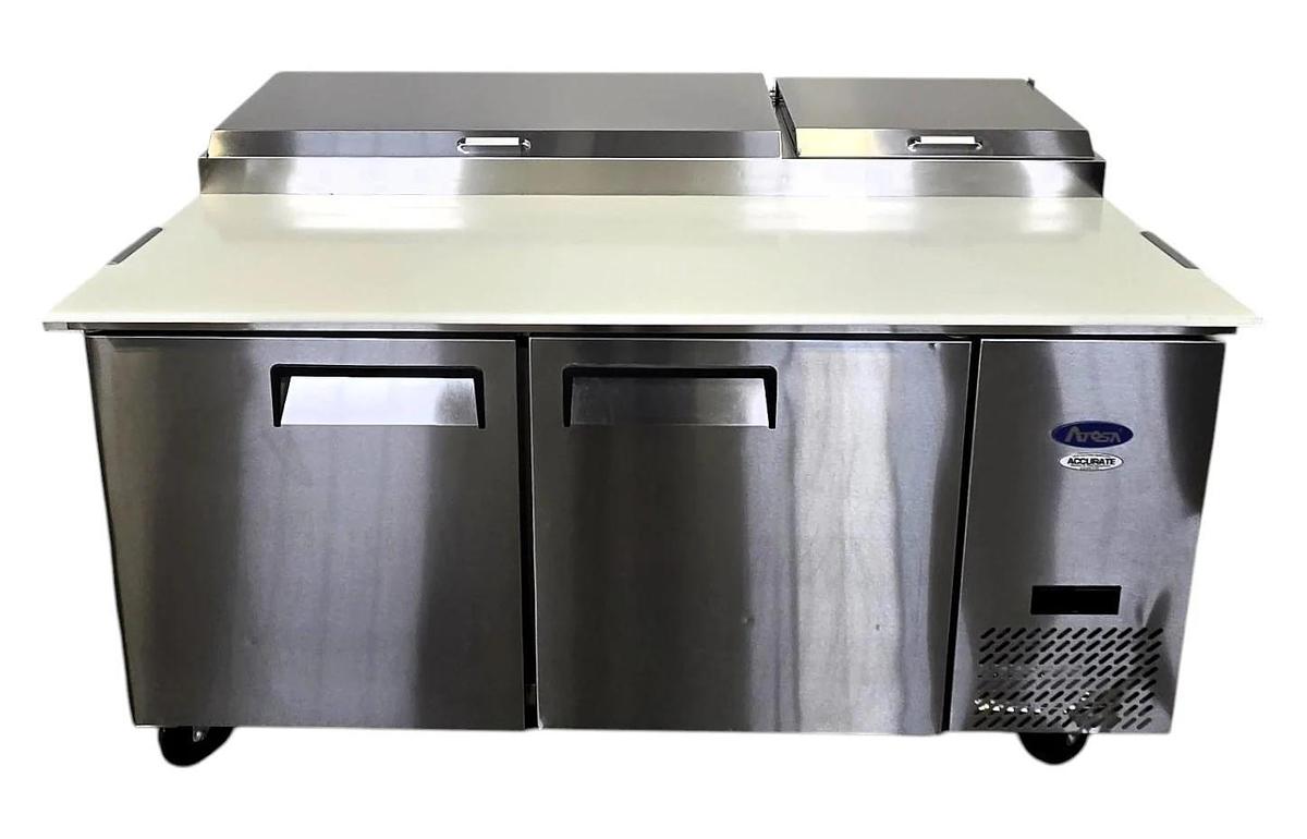Used Atosa MPF8202GR Refrigerated Pizza Prep Table - 2 Door - 67" -WARRANTY