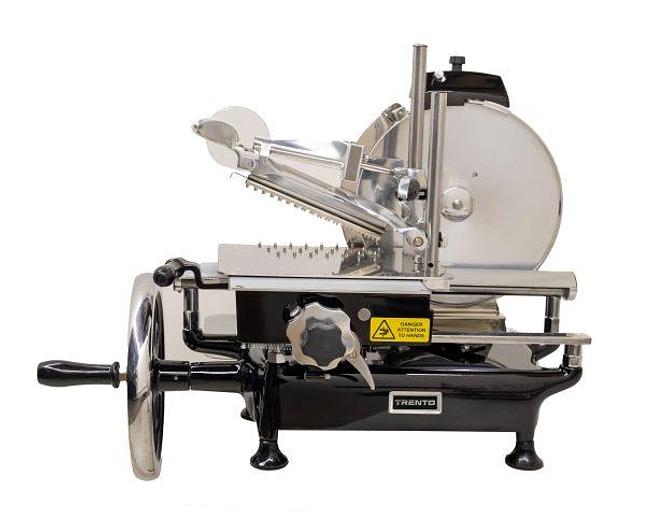 Trento 12″ Blade Volano Manual Slicer Flower Flywheel, Stainless Steel Tray – Black