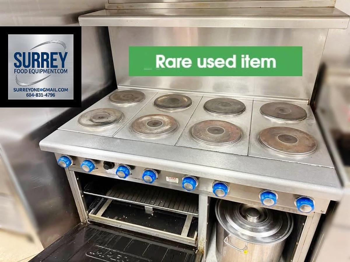 Used Imperial 48” Commercial Electric Range – 8 Burner / Hot Plate + Oven