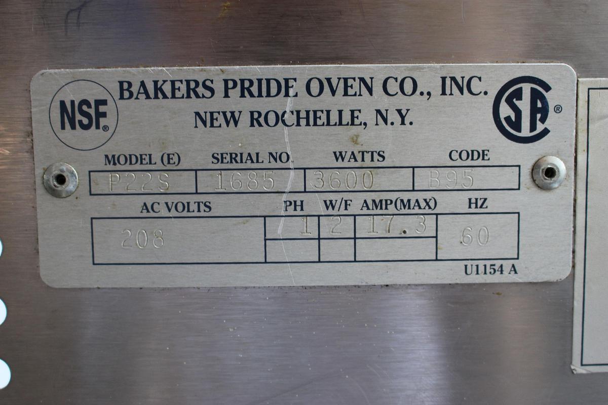 Used Bakers Pride Model: P22S Hearthbake Series Electric Pizza & Pretzel Oven
