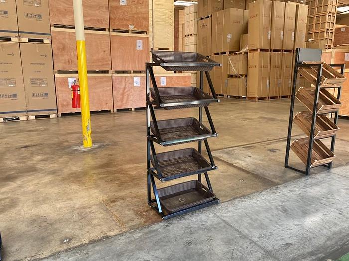 Supermarket vegetable fruit Side display stand