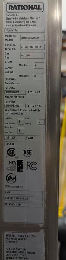Used Rational LM100DG iCombi Pro 10 Half Size Gas Combi Oven w/Stand & Accessories - BRAND NEW CLEARANCE