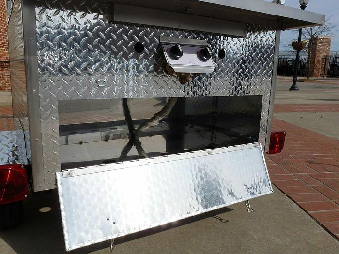 Mobile Hot Dog Cart Trailer Food Concession Vending Kiosk Stand