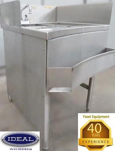 Used Curved - unique bar sink - ice well combo