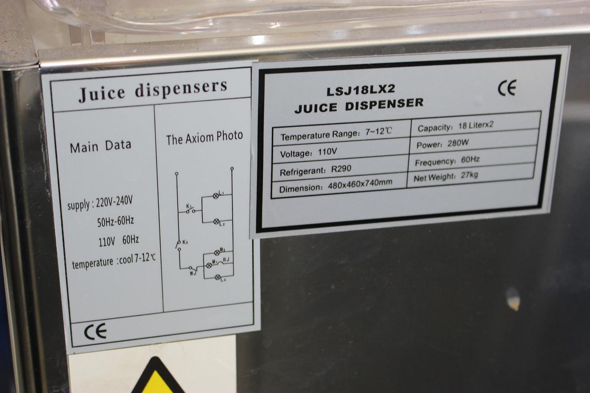 Juice Dispenser Model: LSJ18X2 18L x 2 (Demo Model) - two flavors