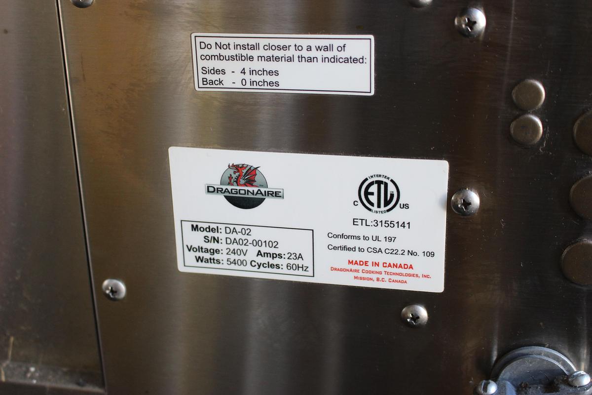 Used Dragonaire Model: DA-02 Air Fryer with Bakets & Stand - no vent needed - SEE VIDEO