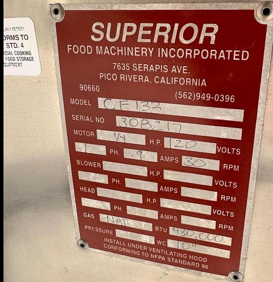 Used Superior gas chip tortilla fryer