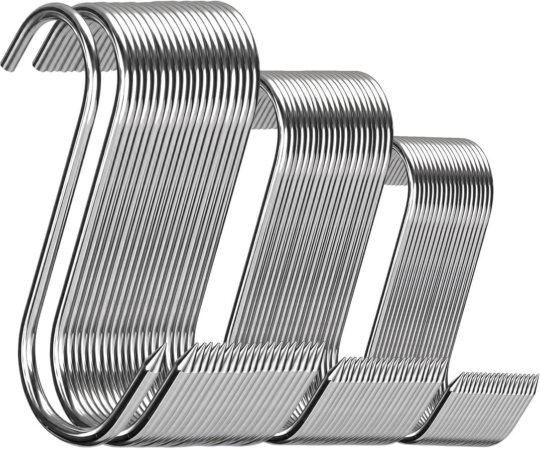 Used 60  Stainless Steel Meat Hooks Assortment Pack - 5" - 6" and 7.8"