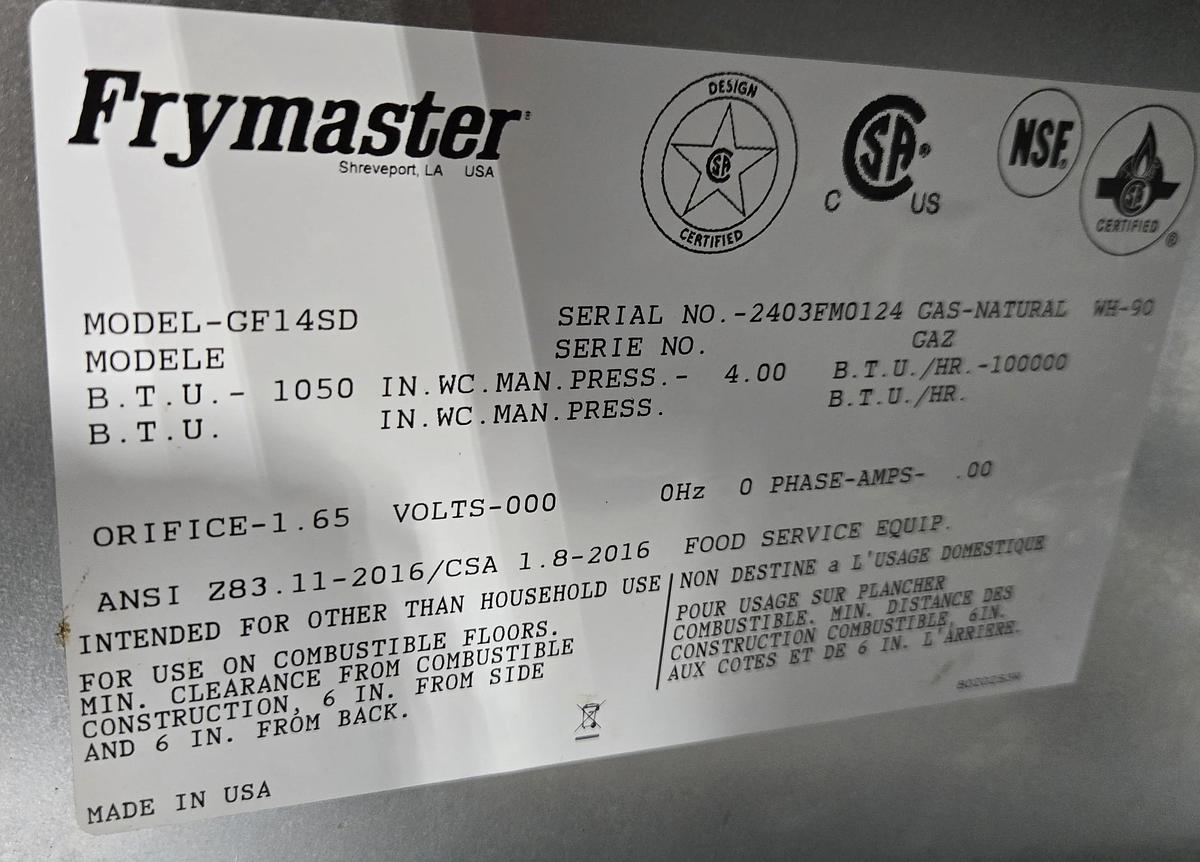 Used Frymaster GF14SD Fryer - Natural Gas
