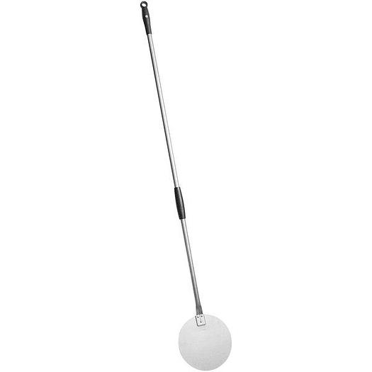 GI Metal Amica 8" Aluminated Steel Round Pizza Peel with 47" Handle F-20