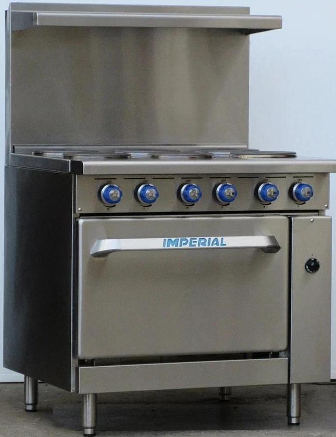 Used Imperial IR-6-E 36" Pro Series 6 Burner Stove Electric Range Oven Mint 