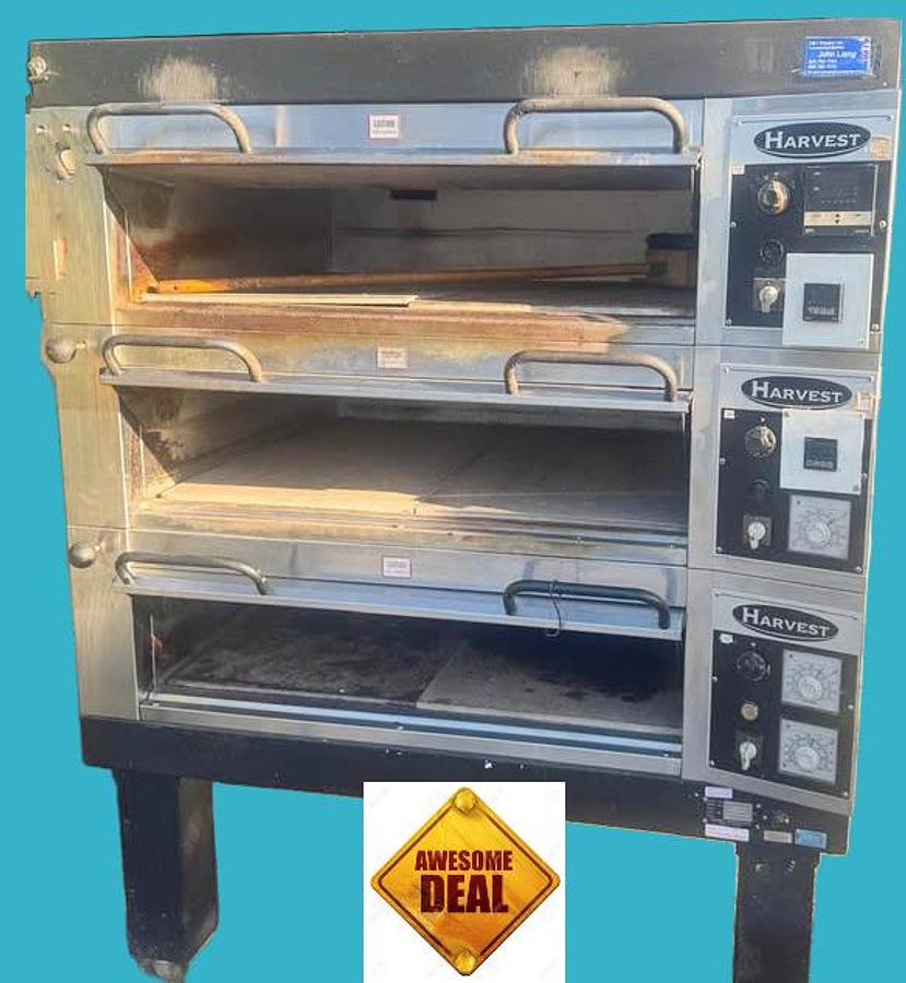 Used Harvest 3 deck bakery oven - electric