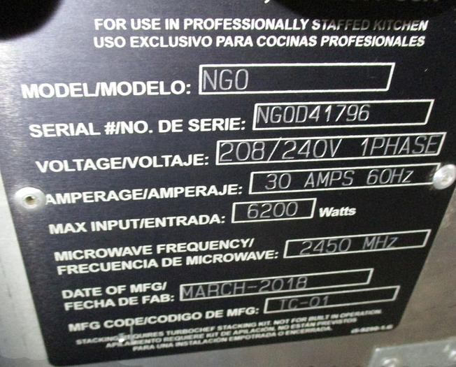 Used Turbochef Fast Bake Oven