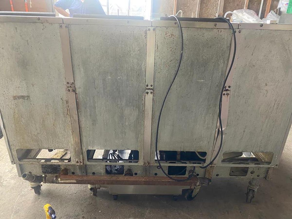 Used Pitco SG14-JS Three Compartment Gas Fryer with Dump Station and Filtration