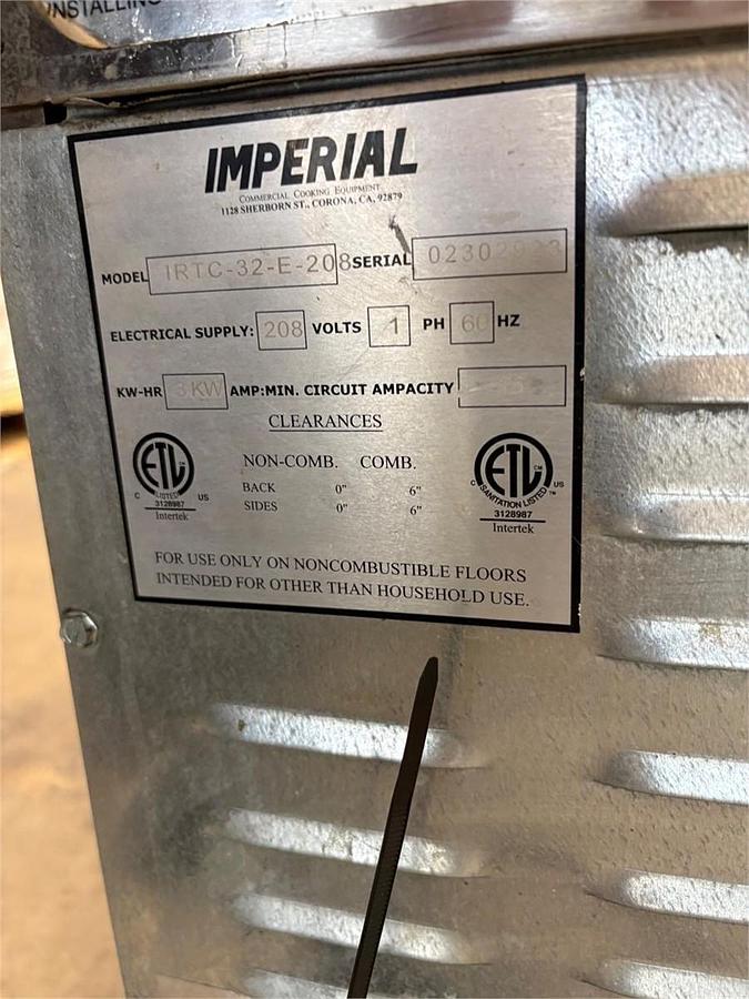 Used Imperial countertop rethermalizer - ELECTRIC
