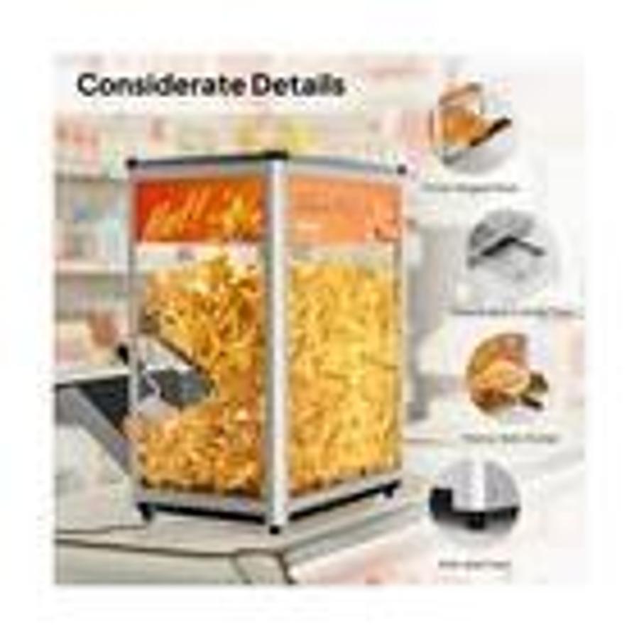 Nacho Machine Food Warmer, Nacho Chip Warmer Countertop Display Case With Light