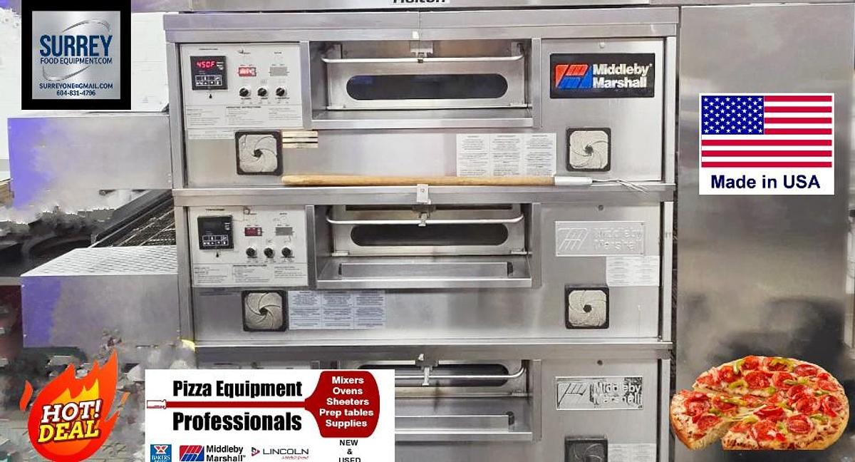 Used Middleby Marshall 555 Triple Deck Conveyor Gas Ovens