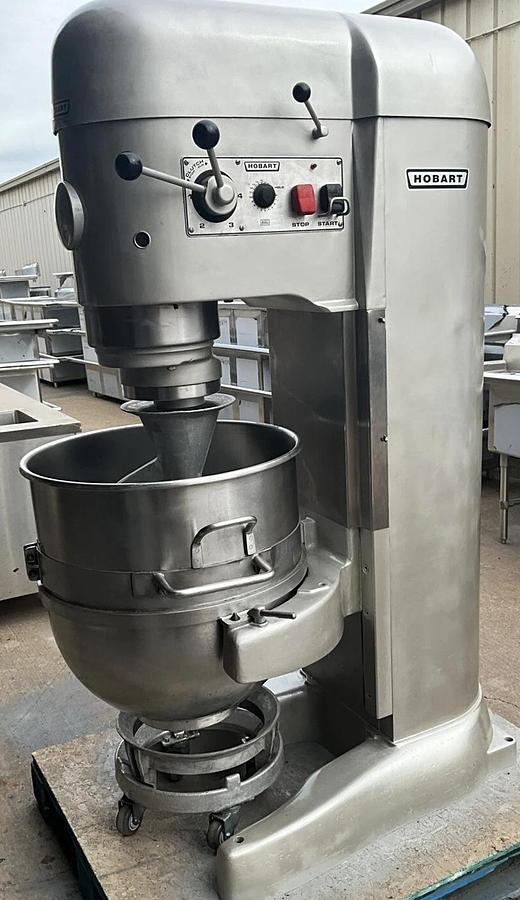 Used Hobart 140qt Dough mixer V1401 Pizza Bakery Planetary Floor Mixer Bowl hook
