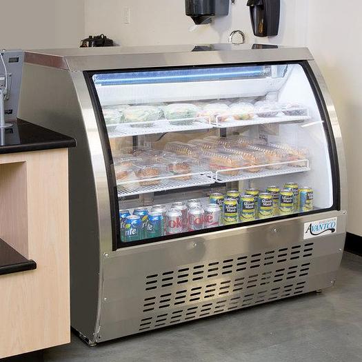 47" wide curved glass refrigerated Deli Case - 3 colors