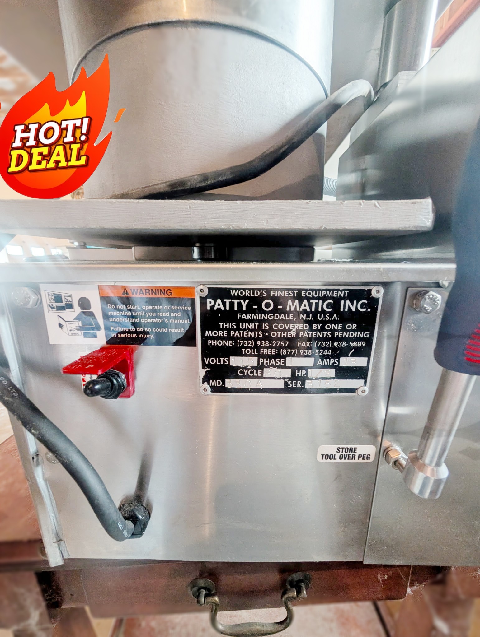 Used Patty-o-matic burger press maker
